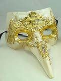 Mask Mardi Gras Ivory Ornate Long Noses Music Mask