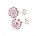 FANTOM Stunning 2.00 Carat Pink Crystal Cz Stud Earrings 925 Sterling. 1.00 Carat Each