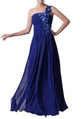 Crystal Corset   Waistline Floor Length Chiffon One Shoulder Evening Dress 
