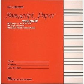 Hal Leonard Wide Staff Manuscript Paper (Red Cover)
