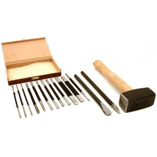15 Steel Stone Chisels Hammer Rock Lapidary Hand Tools by Meat Carving Sets