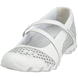 Skechers Women's Active Bikers - Disco White Silver 4 UK Regular