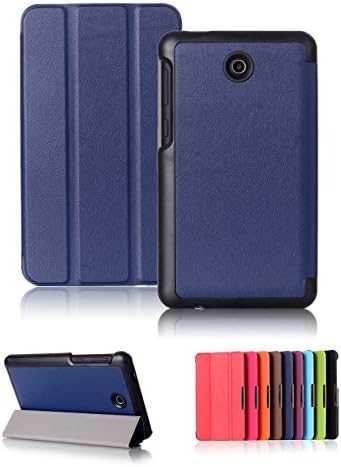 Asus Memo Pad 7 ME375CL Case, Vistore Multi-Angle Stand PU Leather Tablet Case with Auto Sleep/Wake Function(Dark Blue)