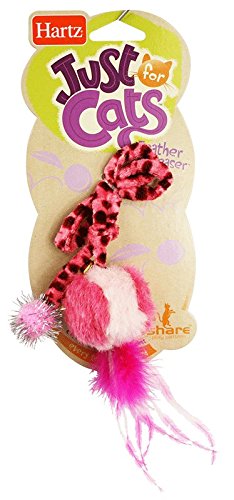 Hartz Feather Ball Teaser Cat Toy (Color May Vary)