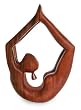 Wood sculpture, 'Lithe Gymnast'