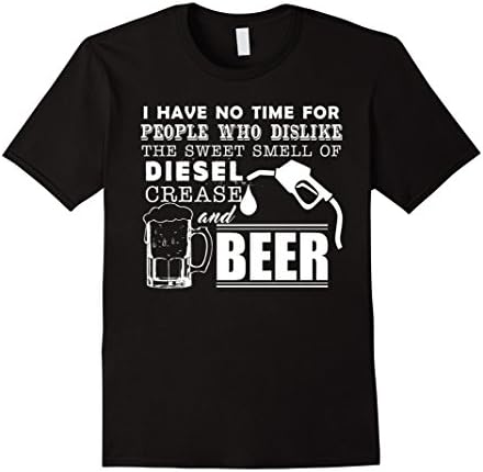 Men's Diesel Mechanic Shirt Smell Of Diesel And Beer T-shirt Medium Black