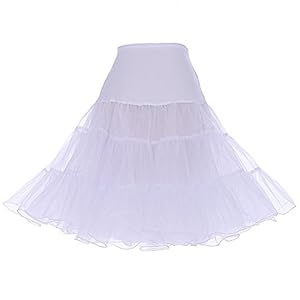 Dresstells® Women's Vintage Rockabilly Net Petticoat Skirt Tutu White