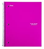 Five Star Wirebound Notebook, 1-Subject, 100-Count, Wide Rule, Pink (72013)