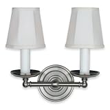 Royce Lighting RW2186/2PW Essex Two-Light Wall Bracket Pewter with Beige Shades