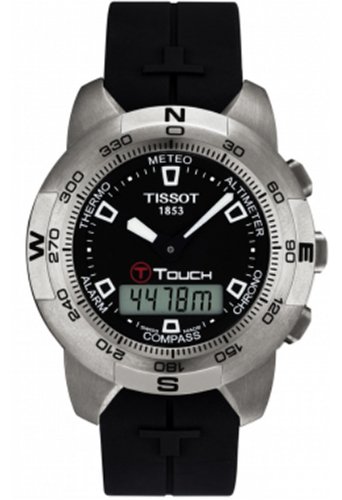 Tissot Men's Black T-Touch Rubber Strap Watch #T33.1.598.51