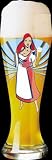 Review Ritzenhoff Tableware  / Weizen Beer Glass, Red Haired Frau, Designer Color Enamel w/ Matching Drink Coaster in Gift Box