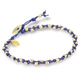 M.Cohen Blue Wax Cord With Gold-Plated Sterlin