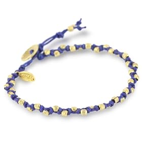 M.Cohen Blue Wax Cord With Gold-Plated Sterling Silver Detail