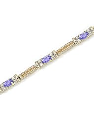 14kt Yellow Gold Oval Tanzanite and Diamond Bracelet