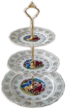 3 Tier Porcelain Serving Plates, Gift Boxed, Inexpensive Gift or Great Decorating Server
