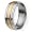 Chisel 14k Gold Inlaid Ridged Edge Brushed and Polished Titanium Ring (8.0 mm) With Wood Box - Size 10.0