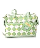 Green Argyle Microfiber Tote Diaper Bag - one color, one size