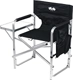 Camping Folding Fishing Directors Chair -Black & Flag by Ming's Mark