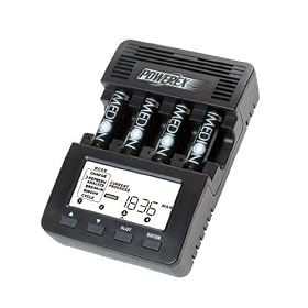 Maha PowerEx MH-C9000 Wizard One AA/AAA Battery Charger Analyzer + 4 Pack IMEDION AA Size Low-Discharge Batteries [2400mAh]