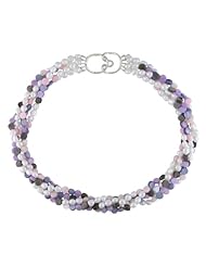 Sterling Silver Freshwater Multi-color Pearls 5-Strand Necklace (5-6mm), 7"