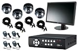4 channel 120 FPS H.264 System and Dome Cameras Complete DVR Package with 19 inch LCD Monitor