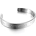 Men,Women's Stainless Steel Bracelet Bangle Cuff Silver Tone Roman Numeral