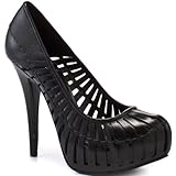 BCBGirls Women's Estrella Platform Pump,Black Veg Vachetta,10 M US