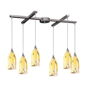Verona - 6 Light Kitchen Island Pendant Track Lighting Fixture - Brushed Nickel - Yellow -... by Elk