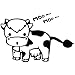 Cow Moo Cartoon Die Cut Vinyl Decal Decorative Sticker for Car Truck Laptop Bike Helmet Small Appliances Music Instruments Motorcycle (Black, 5.5