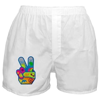 Artsmith, Inc. Boxer Short (Shorts) Peace Sign Hand Symbol Dolphin Smiley Face