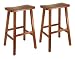 Kitchen & Housewares : Winsome Wood 29-Inch Saddle Seat Set of Two Bar Stools, Antique Walnut