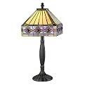 Square Glass Jeweled Table Lamp