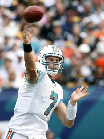 Steelers Dolphins Football: Miami, FL - Chad Henne Photographic Poster Print by J Pat Carter, 9x12