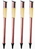 Copper Stainless Steel Solar Long Post Light Amber - Set of 4