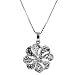 10K White Gold Diamond Flower Pendant w/ Chain
