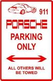 PORSCHE 911 PARKING sign ** car race import