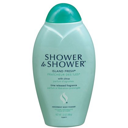 Shower To Shower Absorbent Body Powder-Island Fresh-13 oz (Quantity of 6)