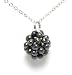 Peacok freshwater pearls cluster necklace w/ silver chain.