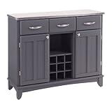 IMAGE OF Server Sideboard with Wine Rack in Grey Finish