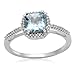 10k White Gold, December Birthstone, Blue Topaz title=