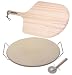 Sassafras 15-Inch Round Clay Pizza Stone Rack Peel and Cutter Set
