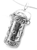 Hanging Lantern Sterling Silver Tall Cylinder Poison Box Jar Pendant