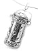 Hanging Lantern Sterling Silver Tall Cylinder Poison Box Jar Pendant