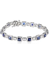 Sterling Silver Gemstone Tennis Style Bracelet, 7"