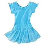 Freestyle® by Danskin® Girls' Short-Sleeve Leotard with Ruffle Skirt Blue