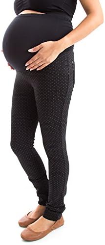 Emma's Mode Women's Black Ponte Birds Eye Print