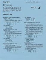 More Reading Comprehension Level 2 - Answer Key