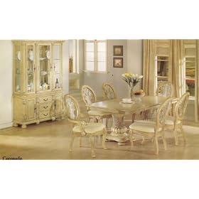 7pc Coronado Double Pedestal Table, With Side arm Chairs by Cross