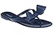 Capelli New York Ladies Fashion Flip Flop Jelly Thong With A Bow Navy 10