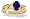 14K Yellow Gold Oval Created Sapphire Grapevine Ring - Size 4